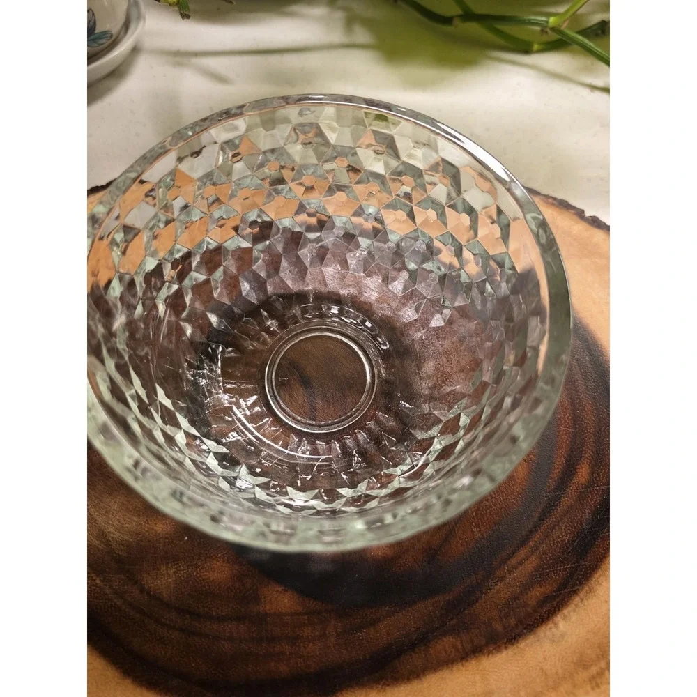 Vintage Imperial Cut Faceted Glass Apple Candy Dish with Lid